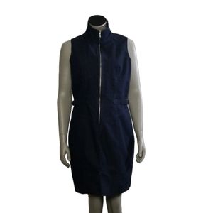 Denim mock turtleneck dress